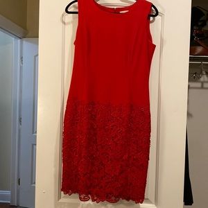 Red Calvin Klein polyester dress. Superior condition